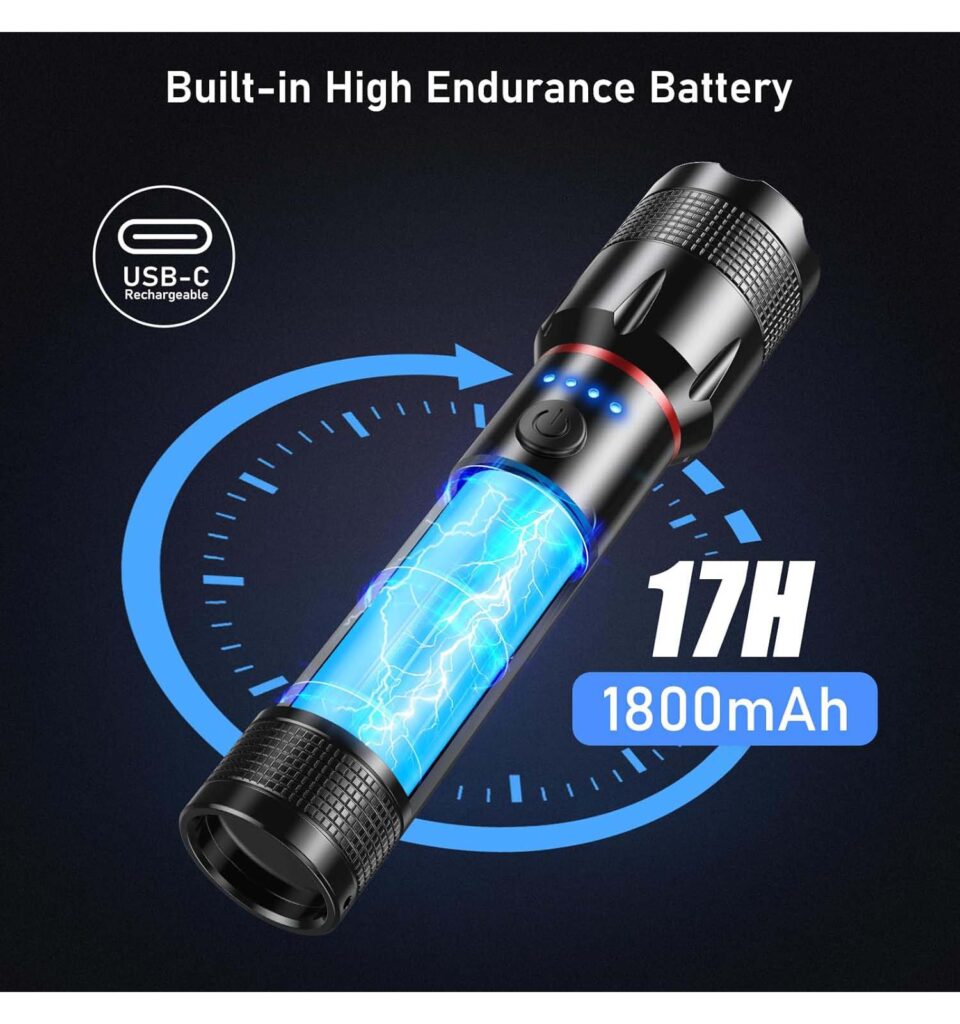 Blukar K9136 LED Wiederaufladbare Taschenlampe