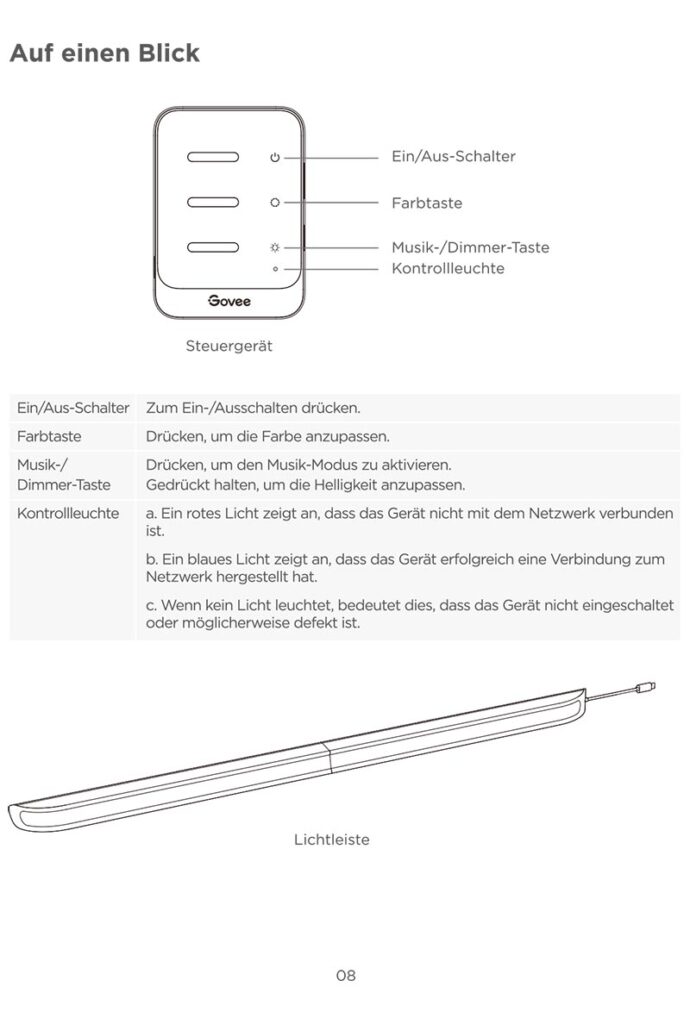 Montageanleitung für Govee TV Light Bar 2 H6042