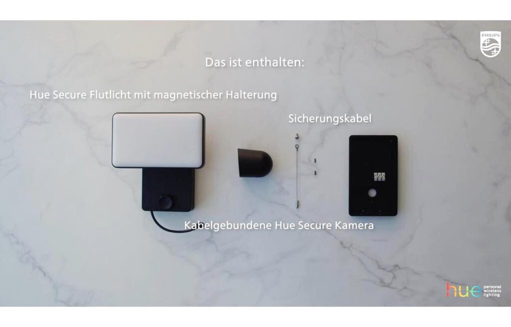 Montageanleitung für Philips Hue Secure Outdoor Flutlichtkamera