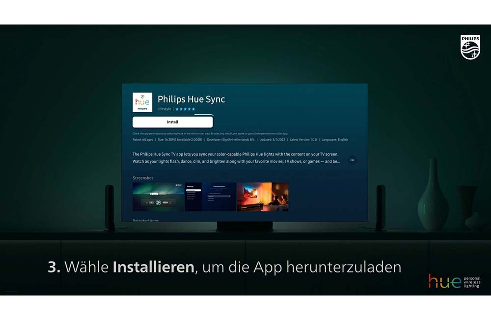 Philips Hue Sync TV App einrichten