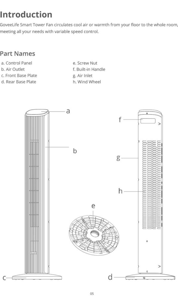 Benutzerhandbuch für GoveeLife Smart Turmventilator 2 H7106