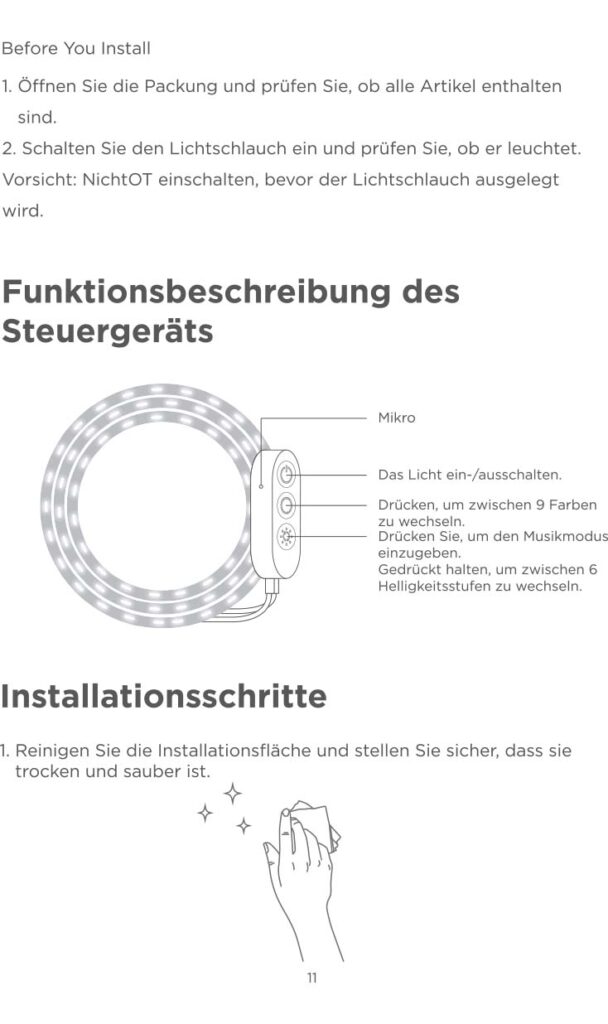 Montageanleitung für Govee Neon Rope Light H6641