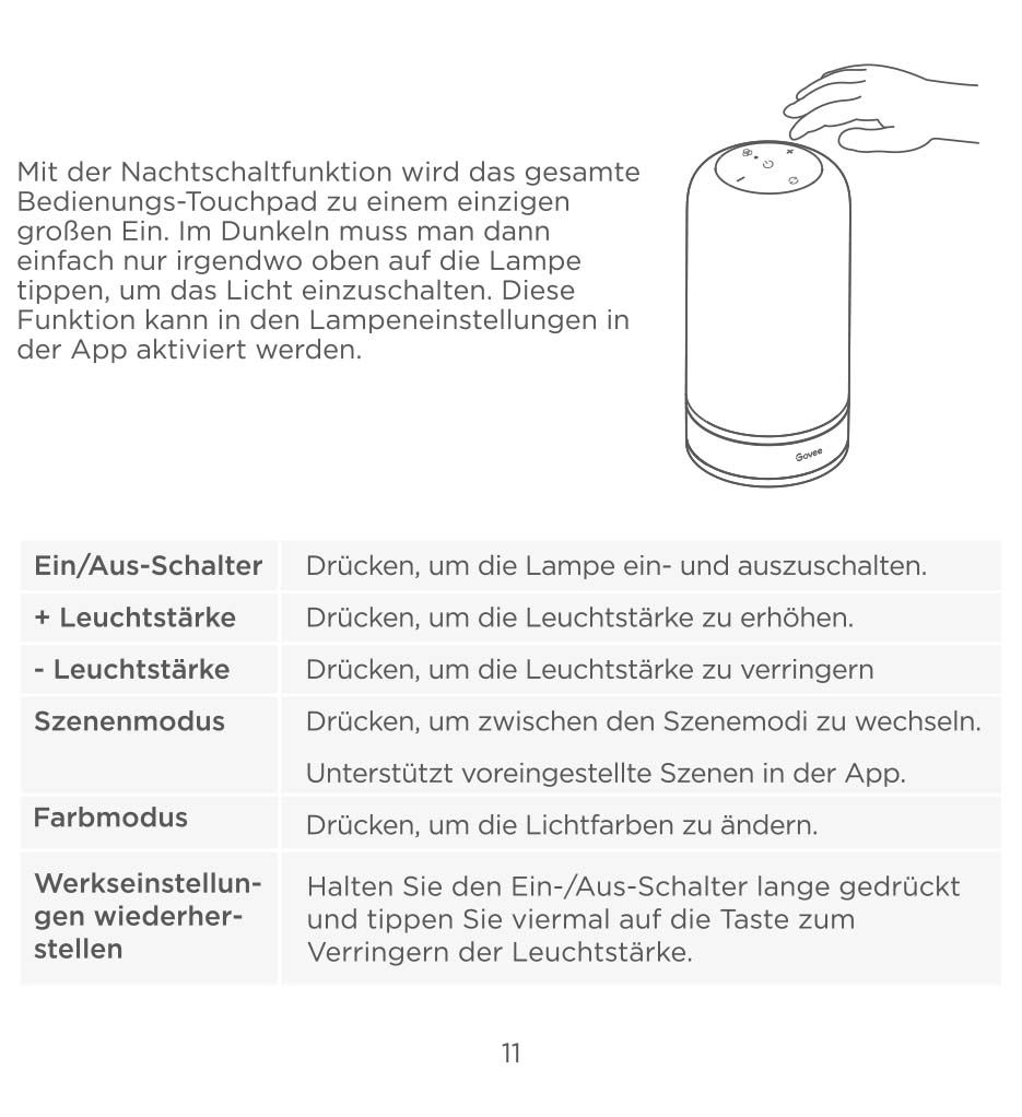 Montageanleitung für Govee LED Tischlampe 2 H6022