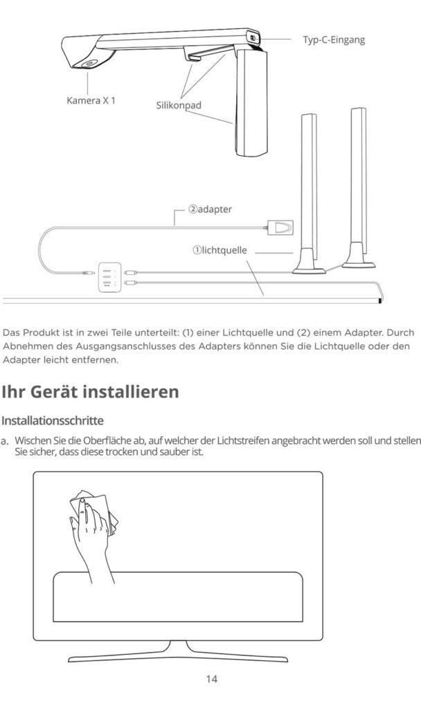 Montageanleitung für Govee TV Backlight 3 Lite Kit H605A