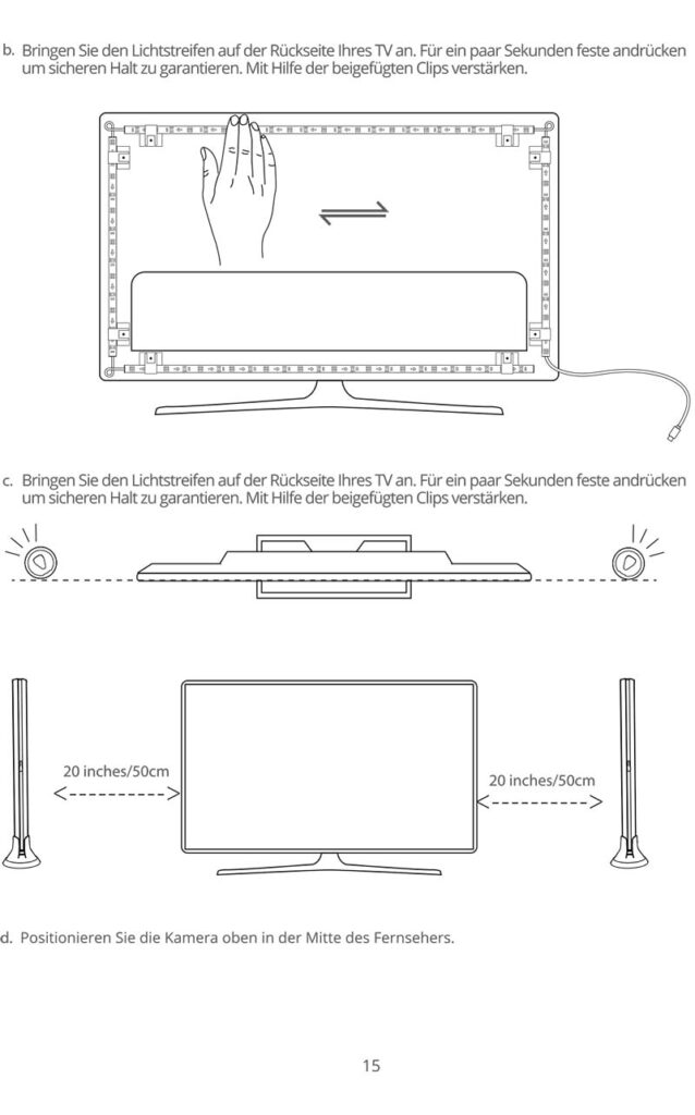 Montageanleitung für Govee TV Backlight 3 Lite Kit H605A