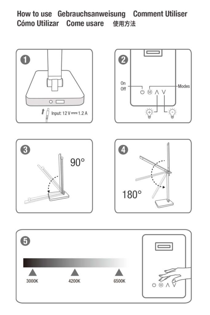 Benutzerhandbuch für Lepro Schreibtischlampe 655lm 310003-DWW-EU