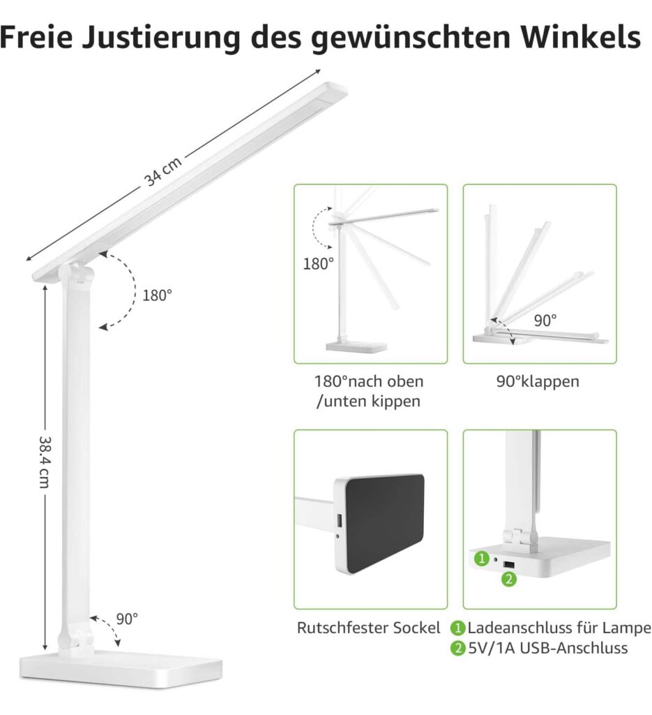 Lepro Schreibtischlampe 655lm 310003-DWW-EU