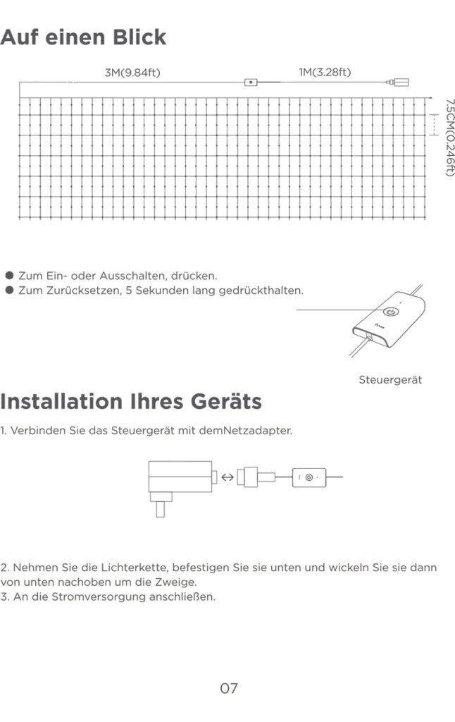 Montageanleitung für Govee Net Lights Lichternetz H6811