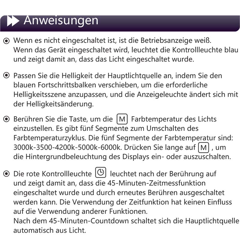 Benutzerhandbuch für LAOPAO TX223C Schreibtischlampe