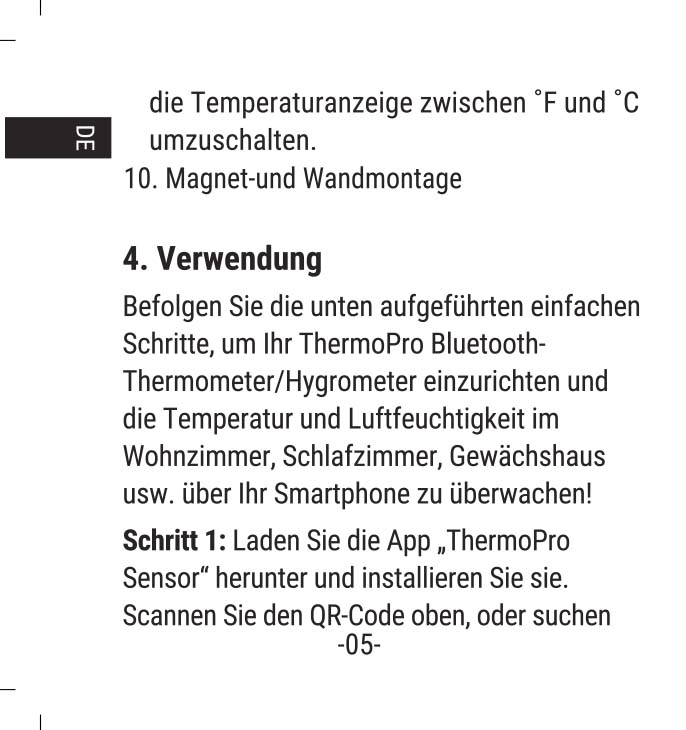 Benutzerhandbuch für ThermoPro Thermometer Hygrometer TP357