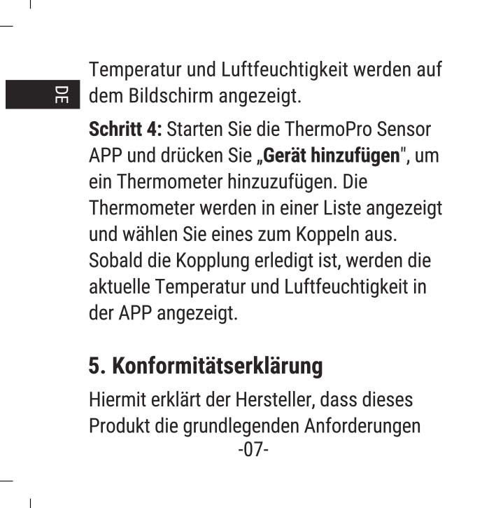 Benutzerhandbuch für ThermoPro Thermometer Hygrometer TP357