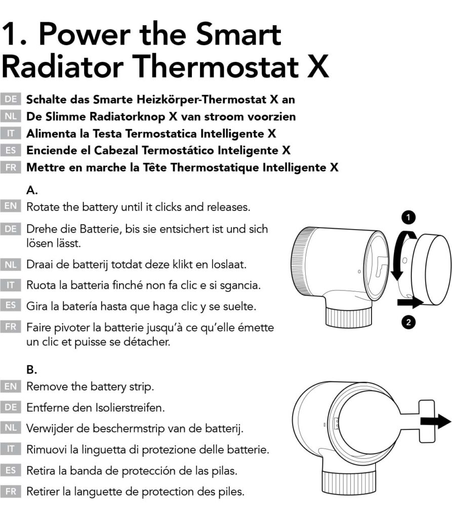 Montageanleitung für tado Smartes Heizkörperthermostat X