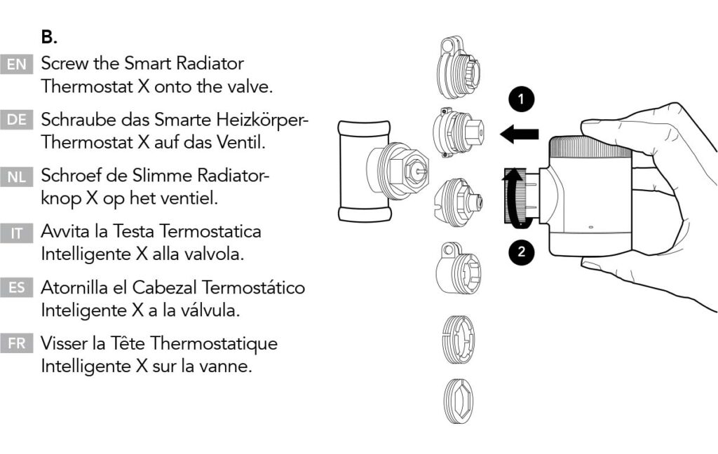 Montageanleitung für tado Smartes Heizkörperthermostat X