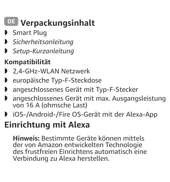 Benutzerhandbuch für Amazon Basics Smart WLAN Steckdose