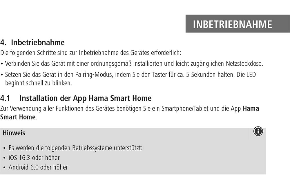 Benutzerhandbuch für Hama Smart WLAN Steckdose 00176654