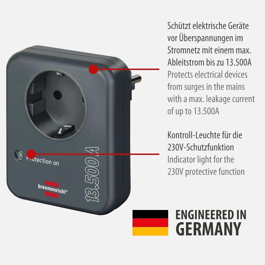 Brennenstuhl Steckdosenadapter mit Überspannungsschutz SPA 135