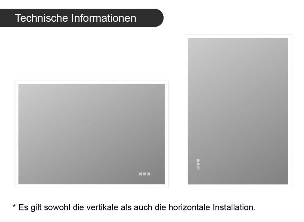 Montageanleitung für SBAGNO Bluetooth Badezimmer Spiegel mit Beleuchtung