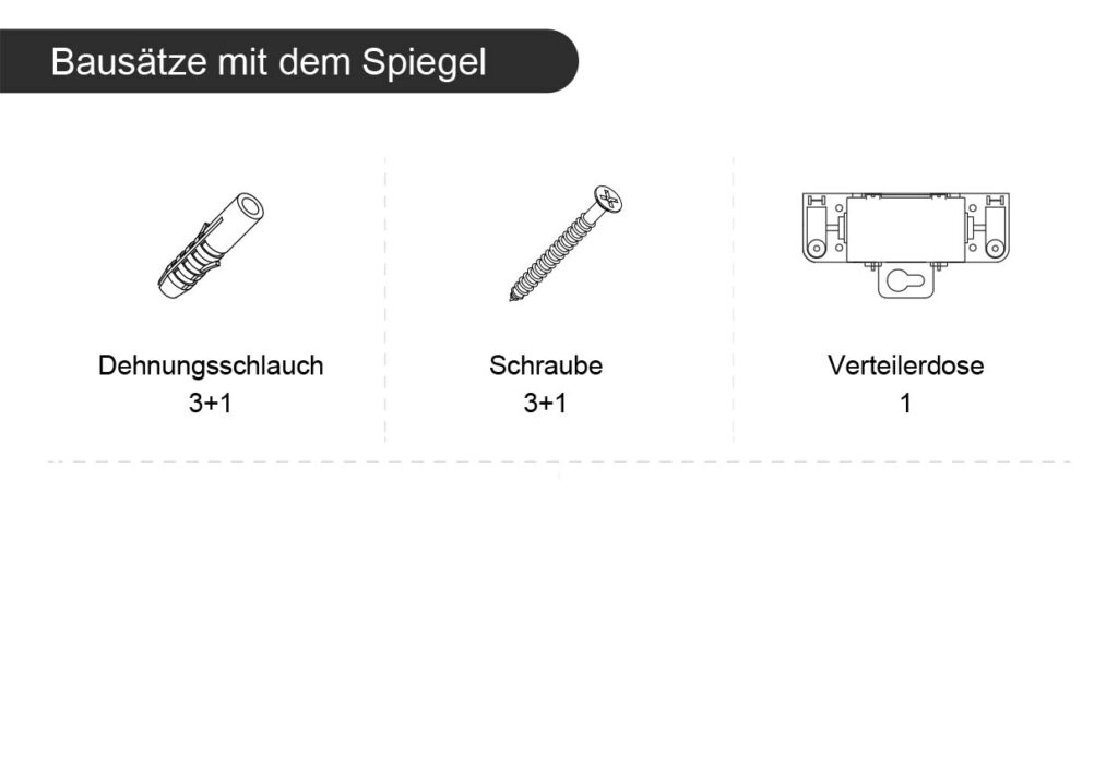 Montageanleitung für SBAGNO Bluetooth Badezimmer Spiegel mit Beleuchtung