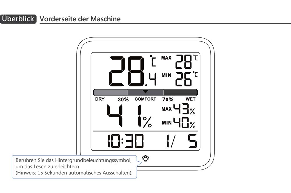 Benutzerhandbuch für NOKLEAD Digital Thermo-Hygrometer