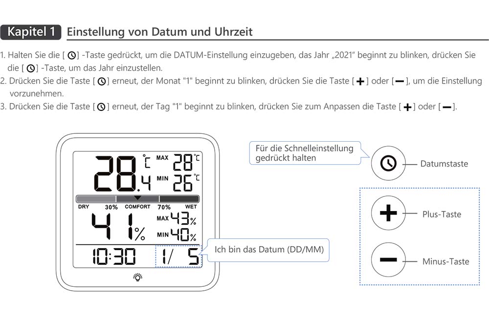 Benutzerhandbuch für NOKLEAD Digital Thermo-Hygrometer